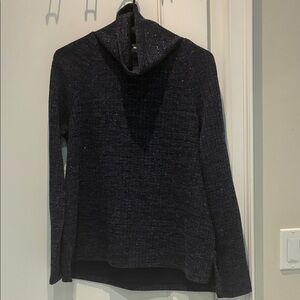 KMW Sparkly Navy Cowl Neck Sweater